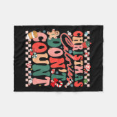 Funny Christmas Calories Don't Count Xmas Cookie  フリースブランケット (正面(横))