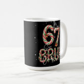 Funny Christmas Candy Cane 6-7 Six Seven Bruh  コーヒーマグカップ (正面右)