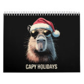 Funny Christmas Capy Holidays Xmas Capybara  カレンダー (カバー)
