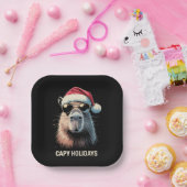 Funny Christmas Capy Holidays Xmas Capybara  ペーパープレート (パーティー)