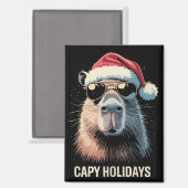 Funny Christmas Capy Holidays Xmas Capybara  マグネット (正面/裏面)