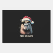 Funny Christmas Capy Holidays Xmas Capybara ラッピングペーパーシート (正面)