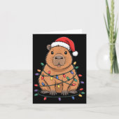 Funny Christmas Capybara Cute Cartoon Desing カード (正面)