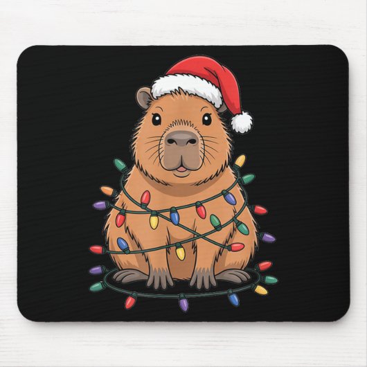 Funny Christmas Capybara Cute Cartoon Desing マウスパッド (正面)