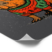 Funny Christmas Capybara With Santa Hat & Swea ポスター (角)