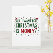 Funny Christmas card all I want for Xmas is money カード (黄色い花)