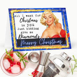 Funny Christmas Card Best Friend -Give Me Diamonds サンキューカード