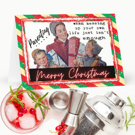 Funny Christmas Card Best Friend "Parenting" サンキューカード