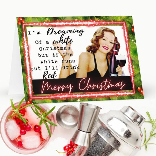 Funny Christmas Card Best Friend "White Christmas" サンキューカード