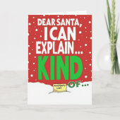 Funny Christmas Card Dear Santa I Can Explain カード (正面)