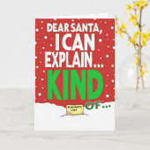 Funny Christmas Card Dear Santa I Can Explain カード (黄色い花)