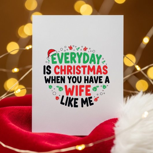 Funny Christmas Card for Husband From Wife シーズンカード