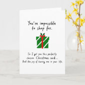 Funny Christmas Card Impossible To Shop For カード (黄色い花)