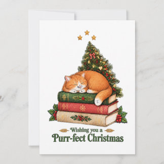 Funny Christmas Card - Purr-fect Christmas - Cute シーズンカード
