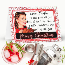 Funny Christmas Card Retro Best Friend Dear Santa カード