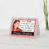 Funny Christmas Card Retro Best Friend Dear Santa カード (正面)