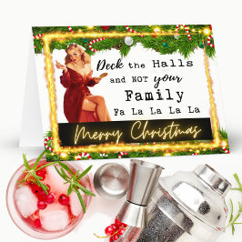 Funny Christmas Card Retro Best Friend "Deck" カード