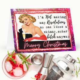 Funny Christmas Card Retro Best Friend NYE  カード