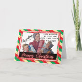 Funny Christmas Card Retro Best Friend "Parenting" カード (正面)
