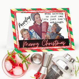 Funny Christmas Card Retro Best Friend "Parenting" カード