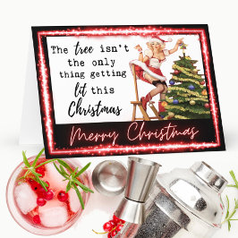 Funny Christmas Card Retro Best Friend "Tree Lit" カード