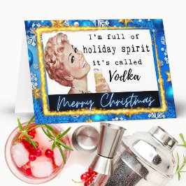 Funny Christmas Card Retro Best Friend "Vodka" カード