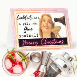 Funny Christmas Card Retro Best Friend "Yourself" カード