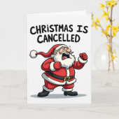 Funny Christmas Card Santa Claus Christmas カード (黄色い花)