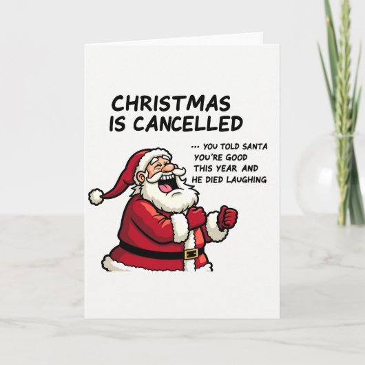 Funny Christmas Card Santa Laughing カード (正面)