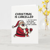 Funny Christmas Card Santa Laughing カード (黄色い花)