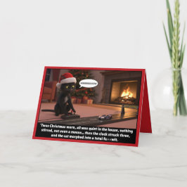 Funny Christmas cat card カード