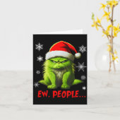 Funny Christmas Cat Ew People Meowy Cat Lovers Men カード (黄色い花)