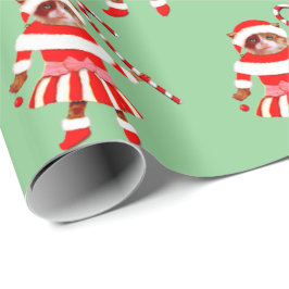Funny Christmas Cat Gift Wrapping Paper ラッピングペーパー