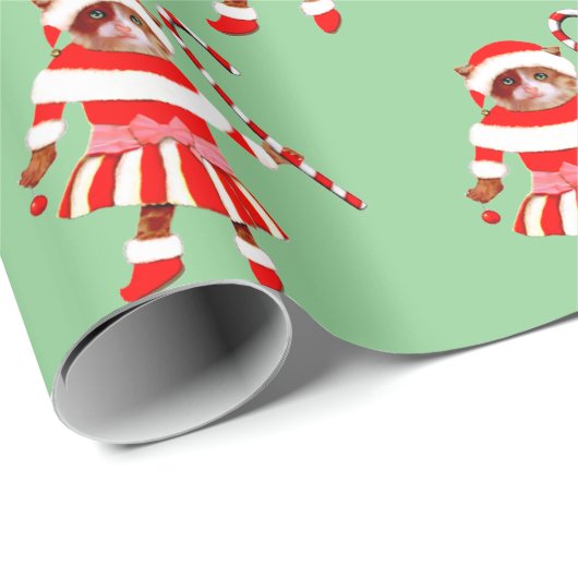 Funny Christmas Cat Gift Wrapping Paper ラッピングペーパー (ロールコーナー)