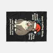 Funny Christmas Cat Meme Caroling Holiday Santa Ha フリースブランケット (正面(横))