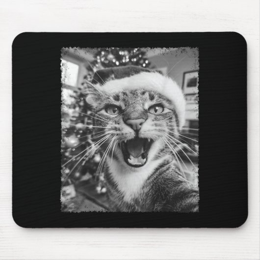Funny Christmas Cat Selfie  マウスパッド (正面)