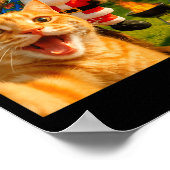 Funny Christmas Cat Selfie With Bigfoot &amp; Alie ポスター (角)