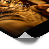 Funny Christmas Cat Selfie With Santa Claus Meme M ポスター (角)