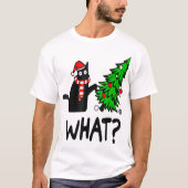 Funny Christmas Cat Tree Design Tシャツ (正面)