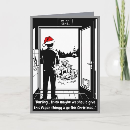 Funny Christmas cats and dogs card カード (正面)