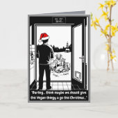 Funny Christmas cats and dogs card カード (黄色い花)