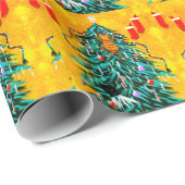 Funny Christmas Cats Tree Creationarts ラッピングペーパー (ロールコーナー)