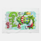 Funny Christmas celery word art  キッチンタオル (横)