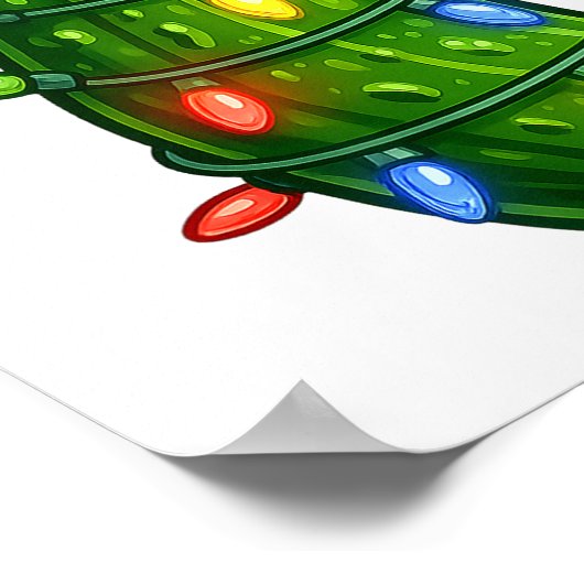 Funny Christmas Ckle Santa Hat Holiday Lights Gift ポスター (角)