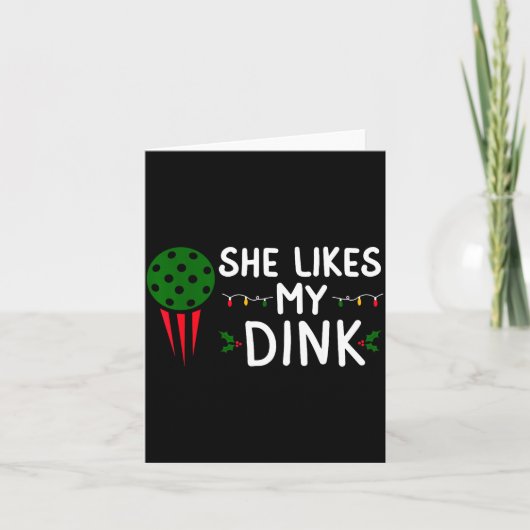 Funny Christmas Ckleball She Likes My Drink Outfit カード (正面)