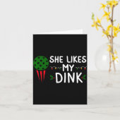 Funny Christmas Ckleball She Likes My Drink Outfit カード (黄色い花)