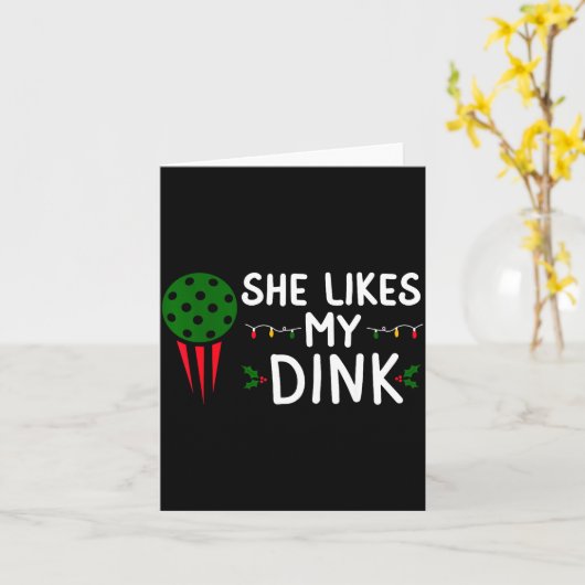 Funny Christmas Ckleball She Likes My Drink Outfit カード (黄色い花)