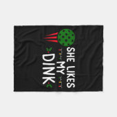 Funny Christmas Ckleball She Likes My Drink Outfit フリースブランケット (正面(横))