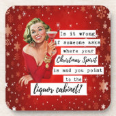Funny Christmas Coaster Best Friend Liquor Cabinet コースター (正面)