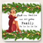 Funny Christmas Coaster Retro Best Friend Deck コースター (正面)